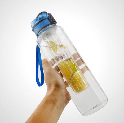 China Viable 1L/32oz BPA Tritan Free Plastic Drinking Water Bottle With Time Marker for sale