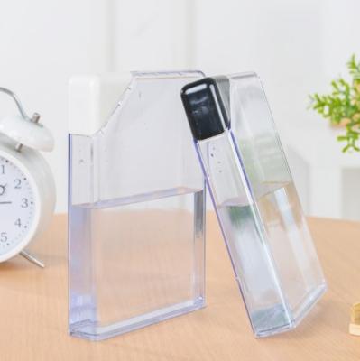 China Sustainable Hot Sale Portable Plastic Notebook Flat Transparent Water Bottle for sale