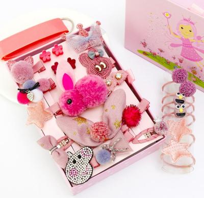 China Cute new children's hair accessories princess headdress girl hairpin hairpin hair ring gift box set for sale