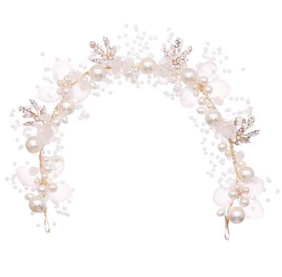 China Popular Party Headdress Girls Hair Accessories Princess Headband Garland Pearl Headband Headband for sale