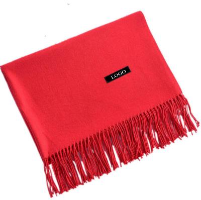 China Factory supply 2021 autumn and winter models solid color cashmere scarf gift custom LOGO classic warm shawls for sale