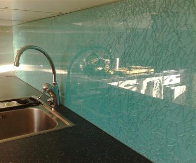 China Ice Cracked Toughened Laminated Glass For Kitchen Splashbacks for sale