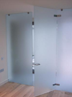 China Customized Frosted Tempered Glass Door For Meeting Room High Strength for sale