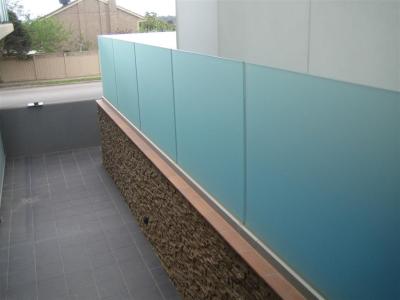 China Acid Etched Tempered Glass Fence , Tempered Glass Railings For Decks for sale