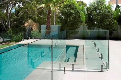 China AS2208 Standard Swimming Pool Glass Fencing , Glass Panel Garden Fencing Safety for sale