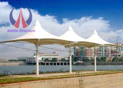 China Permanent Umbrella Shade Structures Windproof Beach Sun Umbrella 6.5m Height for sale