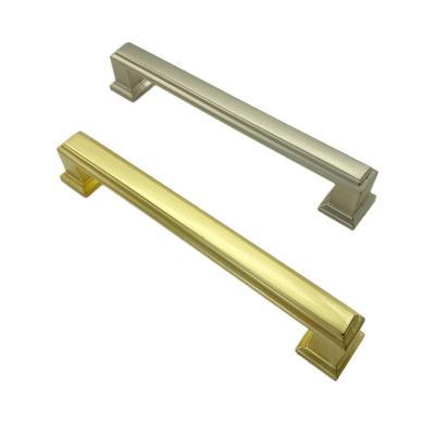 China Gold Modern High End Square Zinc Alloy Pulls Kitchen Furniture Cabinet Single Drawer Handles for sale