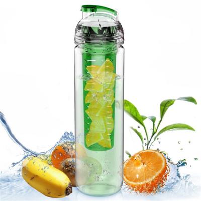 China Eco Friendly Fruit Infuser Water Bottle Transparent Plastic Water Bottles for sale