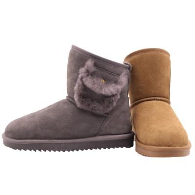 China Fashion Trend Cheap Price Full Women's Sheepskin Boots With Real Fur Winter Ladies Plush Snow Boots for sale