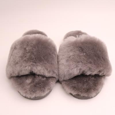 China 2020 new style fur winter women winter flat shoes plush sheer felted woolen foam slipper for sale