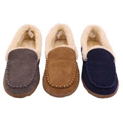 China Fashion Trend Winter Real Wool Fashion Indoor Men's Slipper Leather for sale