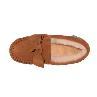 China Comfortable Anti-odor sheepskin hardsole moccasin slippers with arch support for sale