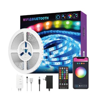 China Residential wholesale high quality non-waterproof IP20 music timing led strip light muti-colors RGB5050 wifi LED light strip for sale