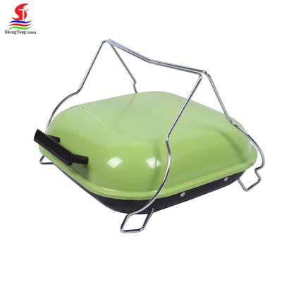 China Adjustable Height 14 Inch Fire Equipment Portable Burger Grill Camping Outdoor Folding BBQ Grill For Sale for sale