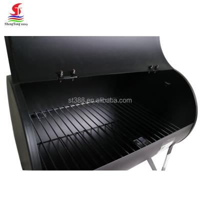 China Easily Assembled Large Portable Charcoal Grill Stainless Steel Barrel American BBQ Grill Smoker With Wheels for sale