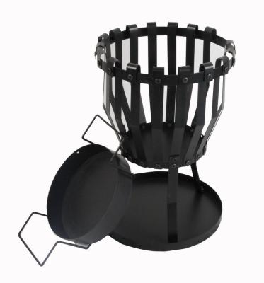 China Easily Assembled Folding Fire Basket with Ash Plate for sale