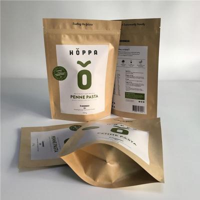 China Recyclable High Quality Custom Logo Eco Friendly Frosted Snack Food Packaging Resealable Bag Ziplock Kraft Paper Bag With Window for sale