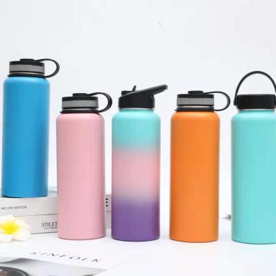 China Wevi Logo High Quality Double Walled Sustainable Stainless Steel Custom Water Bottle With Straw for sale