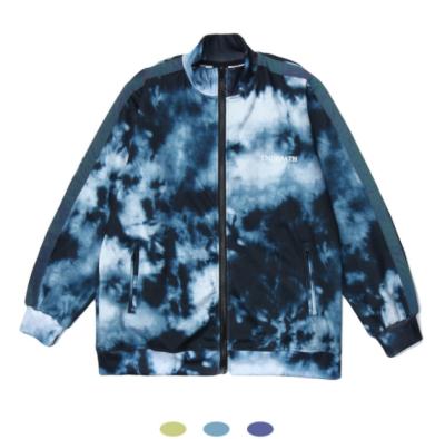 China OEM 2021 New Hip Hop Street Style Tie Dye Windproof Anorak High Quality Vintage Bomber Jacket College Jacket For Men for sale