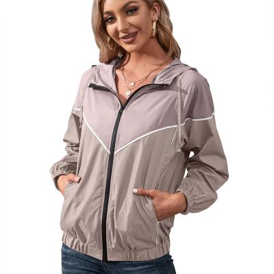 China Customization logo 2021 leisure women raincoat QUICK DRY raincoat raincoat anorak jacket zippers belts outside for sale