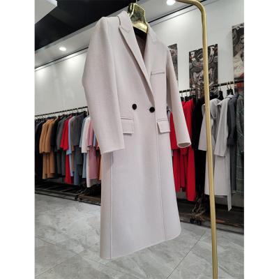 China New Fashion Men Wool Cashmere Lapel Long Trench Coat Breathable With Pocket for sale