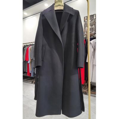 China Breathable Wool Cashmere Wool Coat Women Winter Coat Female Customized Coat With Belt for sale