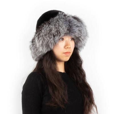 China CAD IATOYW Warm Sale Silver Fox Fur Trim Roller Mink Fur Cloche Hat Winter Warm Fur Hats COMMON for sale