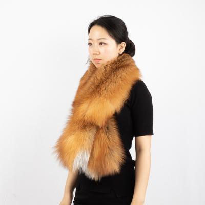 China Wholesale Fashion Long Real Winter Warm Custom Made Fox Fur Scarf For Women And Girls for sale