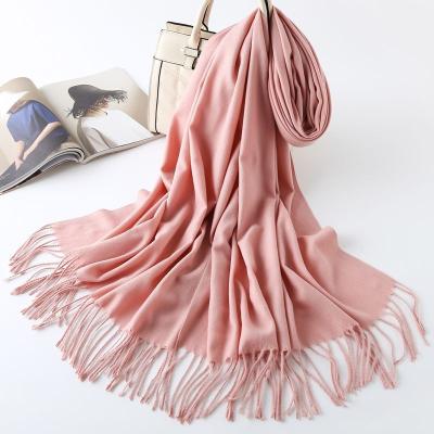 China Classic Wholesale Custom Logo Autumn Winter Pashmina Scarves Woven Pure Cashmere Men Women Scarf Shawl With Tassel for sale