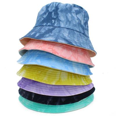 China Fashion Wholesale Fashion Tie Dye Fisherman Hats Outdoor Reversible Double-sided Wearing Designed Bucket Hat for sale