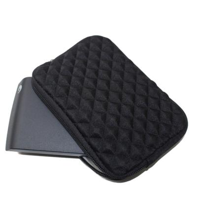 China Neoprene Diamond Foam Protective Zipper Slim Neoprene Sleeve HDD Enclosure Pouch Storage Bag For Seagate 2.5 Inch Hard Drive for sale