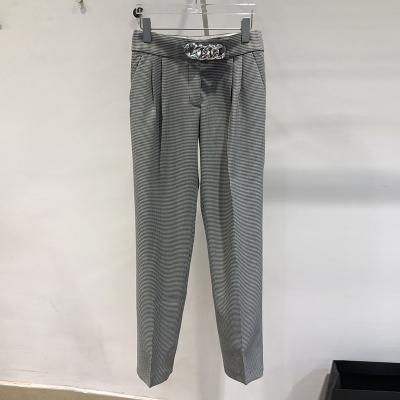 China Anti-wrinkle and new summer fashion plaid spring leg temperament casual soft wide-leg pants for sale