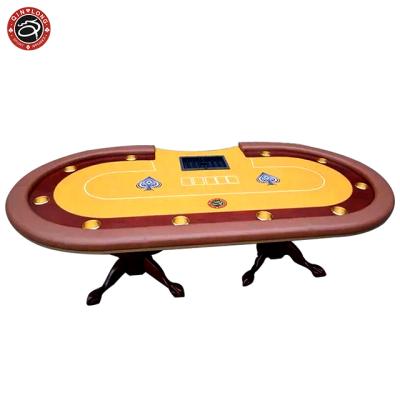 China 96 Inch Casino Texas Poker Deluxe Table Playing Products Professnional Electronic Luxury High Quality Larger Solid Wood LED for sale