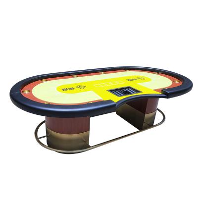 China MDF+Wood+PU Customization 10 Person Luxury Texas Hold'em Baccarat Table For Casino Poker for sale