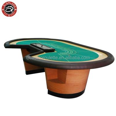 China Professional Texas Baccarat Texas Clay Iron Poker Table Match Poker Table Luxury ABS Brass Customize LED Black Jack Card QL-PT094 for sale