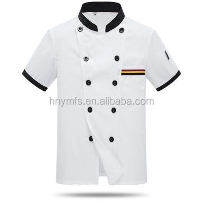 China Cross Chef Uniform Chef Coat Reusable Collar Long Sleeve Button Kitchen Jacket Mandarin Style for sale