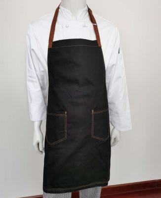 China Protective fabrication process and custom made polycotton water proof apron with pocket and buckle adjustable shoulder strap for sale