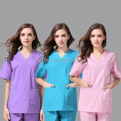 China New Style Medical Comfortable Breathable Scrubs Set Women Hospital Uniforms With V Neckline for sale