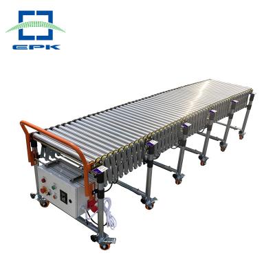 China Factory Made Automated Powered Telescopic Roller Conveyor Heat Resistant Gravity for sale