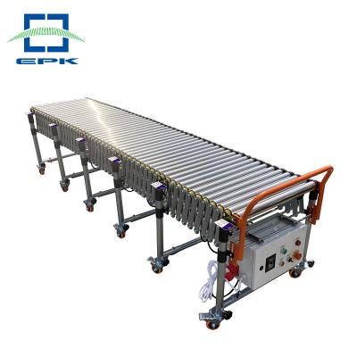 China OEM ODM Industrial Expandable Flexible Motorized Electric Telescopic Automated Roller Conveyor for sale