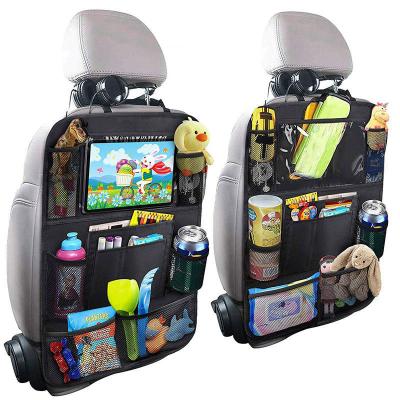 China 2022 Rear Touch Screen Tablet Holder Storage Pockets Seats Organizer Multiple Tablet Holder Car Backseat Protector Pockets for sale