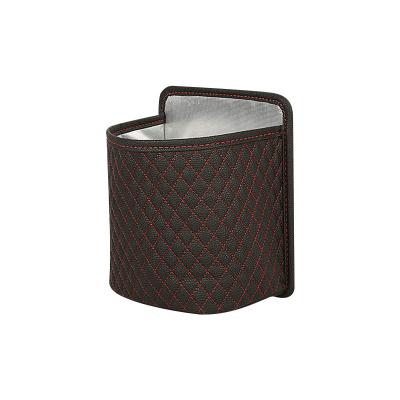 China Wholesale Car Organizer Removable Liner Design Luxury Hanging Garbage Bin Luxury Car Trash Can With Headrest Holder for sale