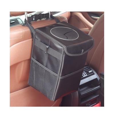 China Universal Waterproof Waterproof Leakproof Custom Car Trash Can With Lid And Storage Pockets for sale