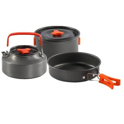 China Lightweight Portable Camping Cooking Set 2 Person Hiking Military Cookware Kit Outdoor Set Mess Kit for sale