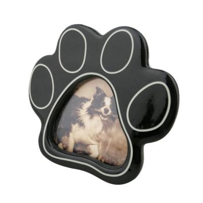 China Paw Prints Pet Photo Frame Ceramic Memorial Dog View Pet Desktop Holder Hanging Ornament Keepsake for sale