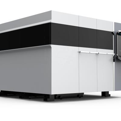 Cina Enclosed Cnc Fiber Laser Cutting Machine Metal Material For Cut SS MS in vendita