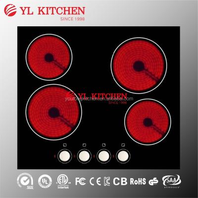 China 2015 4 Ceramic/Glass Burner 6000W With Knob Control Hi-light/Ceramic Cooker For Kitchen Appliance for sale