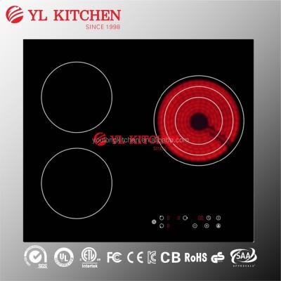 China Modern 5800w 3 burners built-in induction and infrared cooker/hob for sale