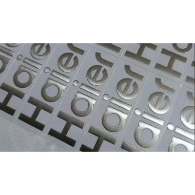 China SHANYU Factory 3D Logo Customized Surface Brushed Self Adhesive Nickel Matel Waterproof Sticker for sale