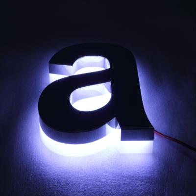 China Retail Store Light Sign Factory Wholesale Stainless Steel Luminescent Words Led Acrylic Purple Blue Red Green Yellow Black Set for sale